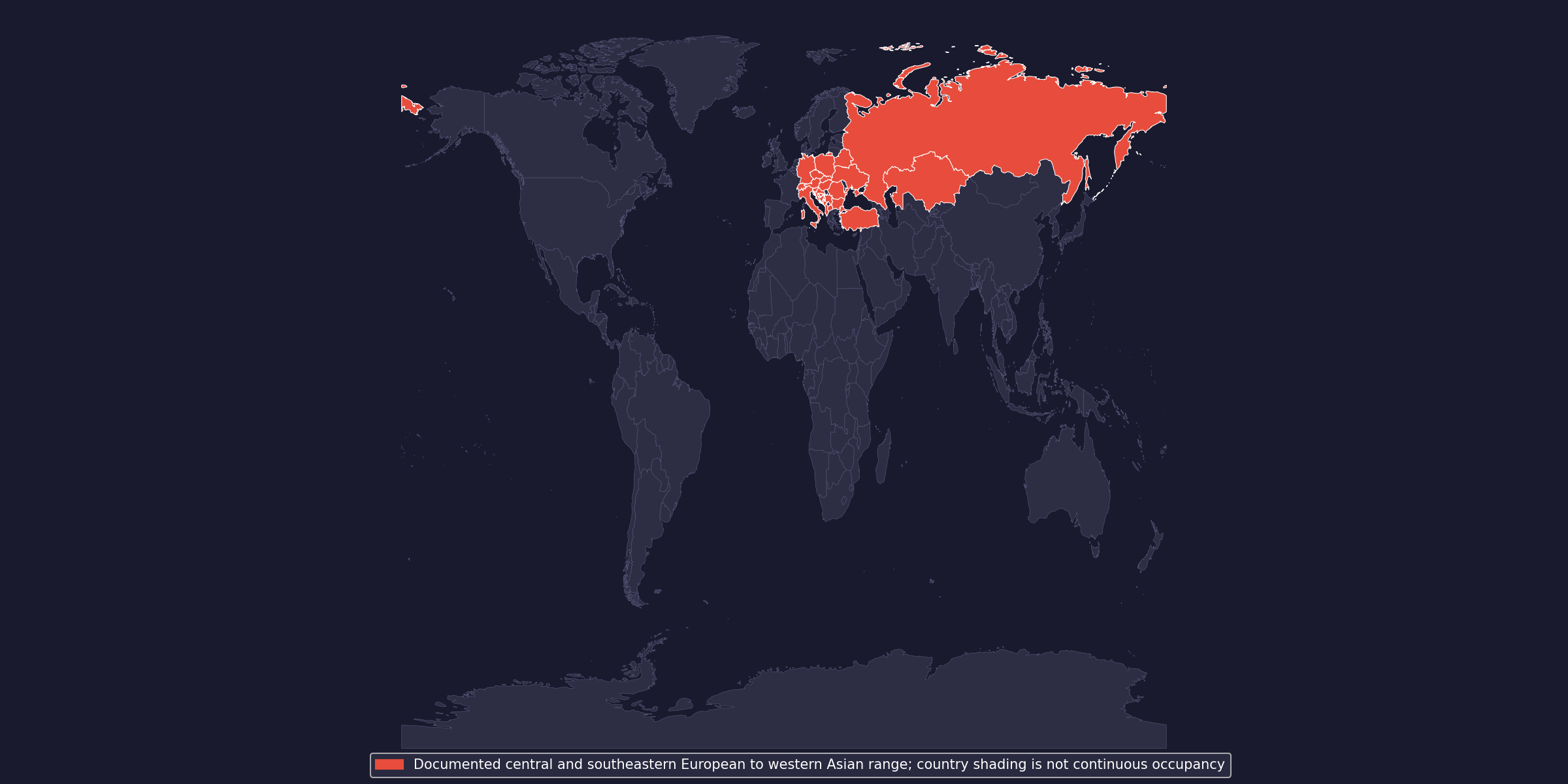 Карта на естествения ареал