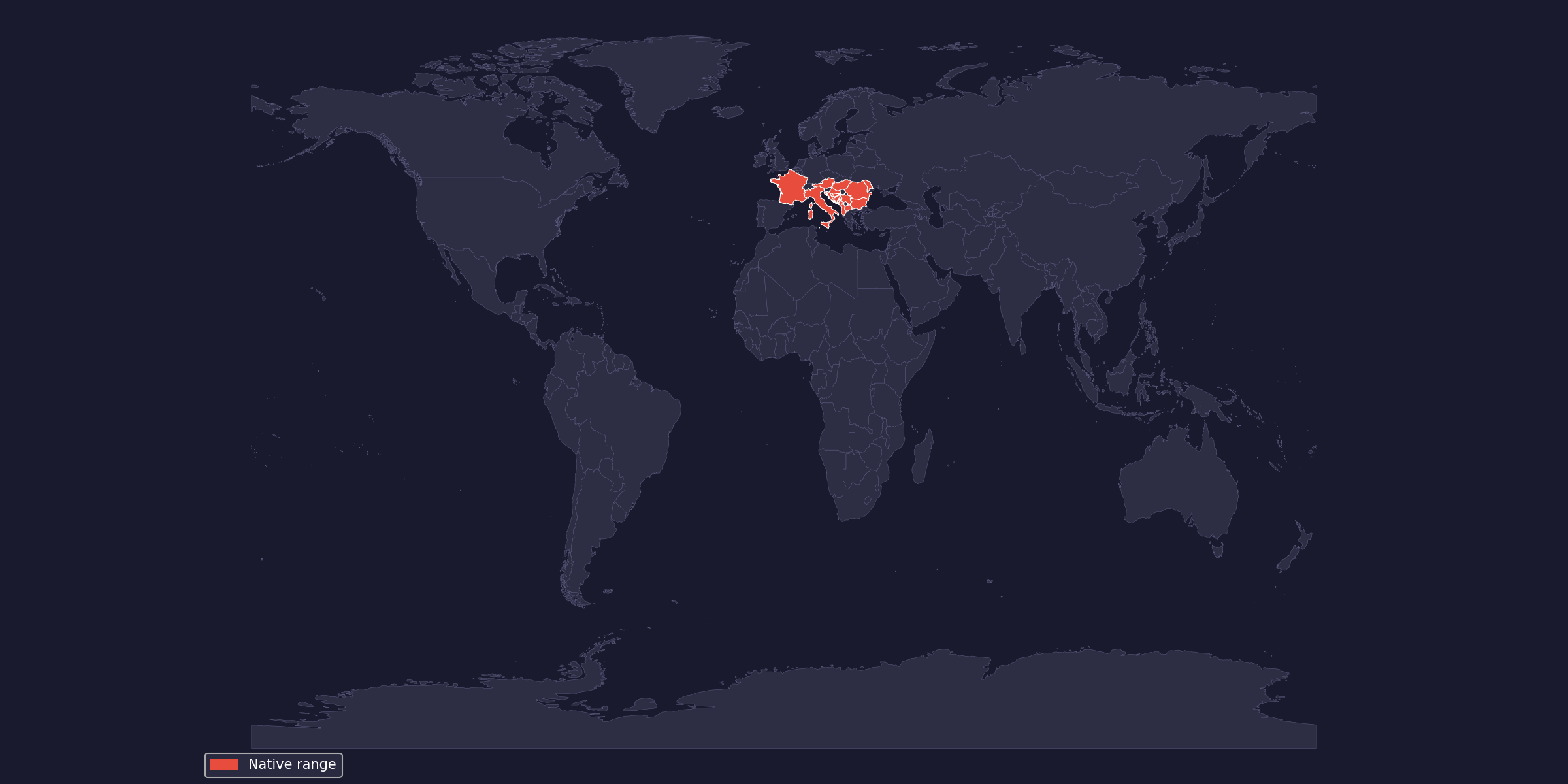 Карта на разпространението